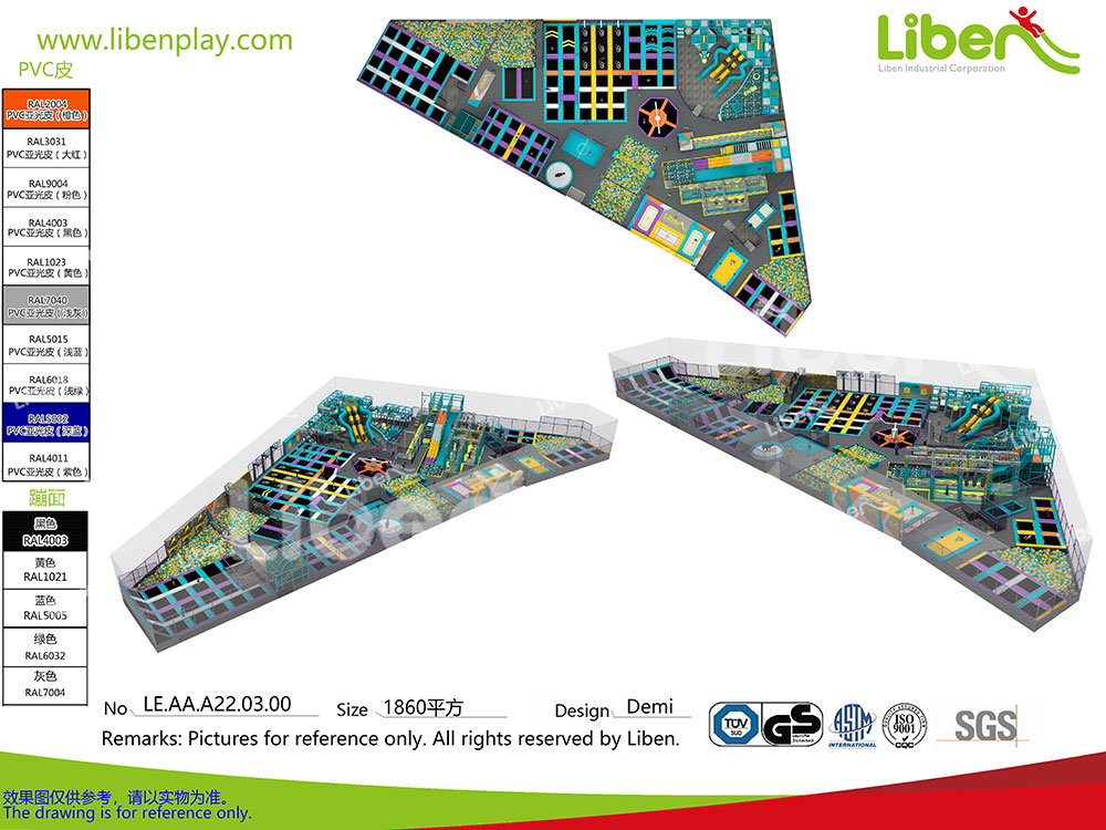 Indoor rebound trampoline park-1