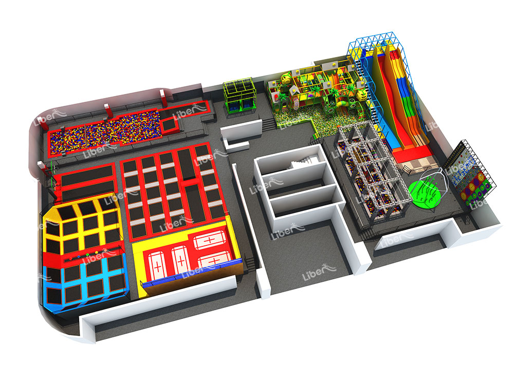 Large trampoline amusement park